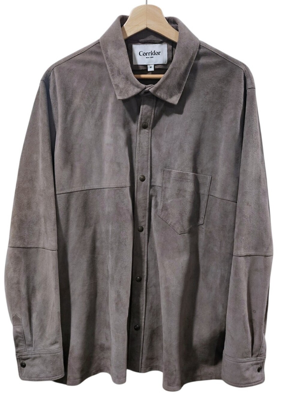 Corridor NY — 1-of-1 Grey Goat Suede Architectural Stitch Intervention Size M